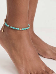 Turquoise Polished Pebble Anklet
