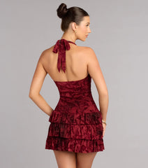 Soft Spotlight Halter Skater Dress