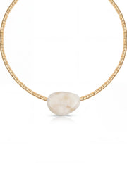 Beaded Bone Nugget Necklace
