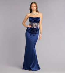 Jacklyn Satin Corset Mermaid Formal Dress
