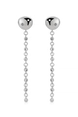 Polished Pebble Linear Chain Earrings