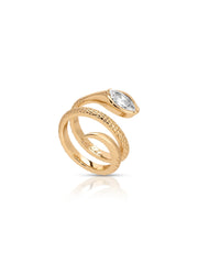 Marquise Coiled Snake Ring