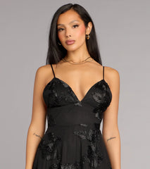 Quinn Soutache A-Line Slit Formal Dress