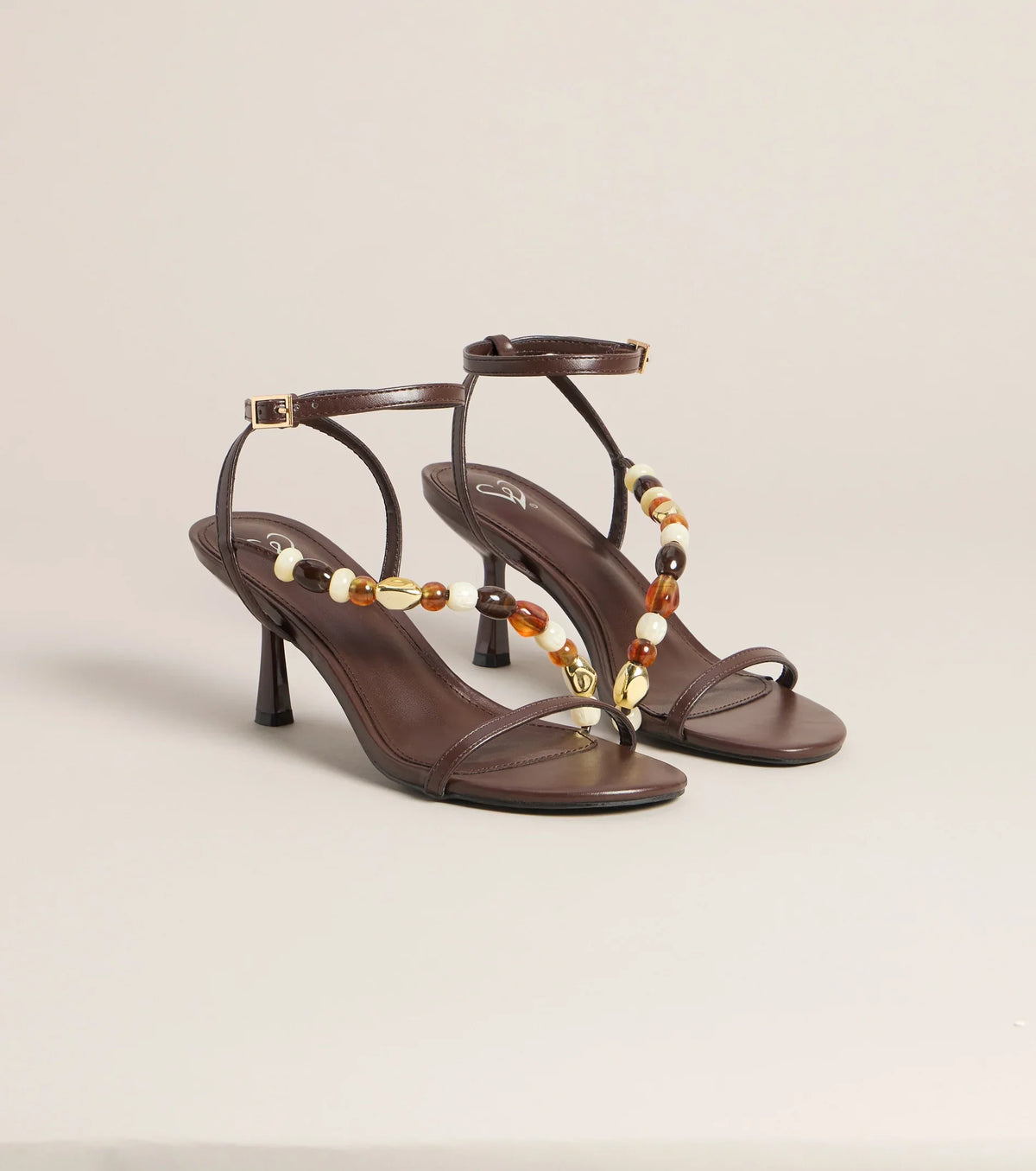 Vacation Glow Beaded Stiletto Heel Sandals