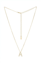 Simple Crystal Initial Necklace