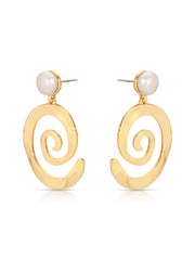 Aura Swirl Pearl Earrings