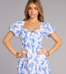 Picnic Plans Floral Puff Sleeve Dress