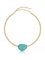 Beaded Turquoise Nugget Necklace
