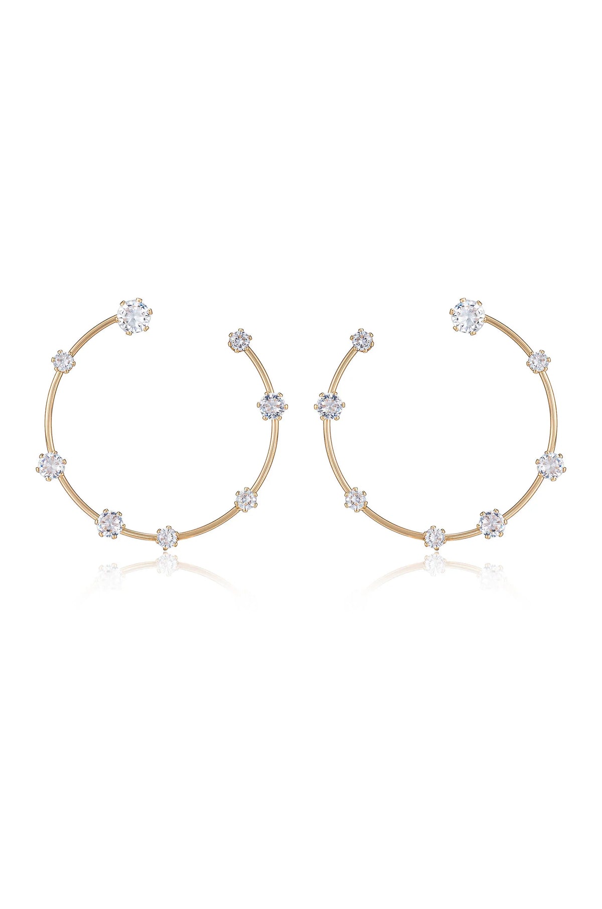 Celestial Large Wire & Crystal Ring Earrings