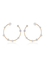 Celestial Large Wire & Crystal Ring Earrings