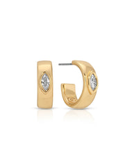 Small Marquise Crystal Hoops