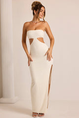 Embellished Cut Out Maxi Dress In White