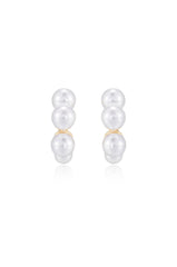 Five Pearls Hoop Earrings