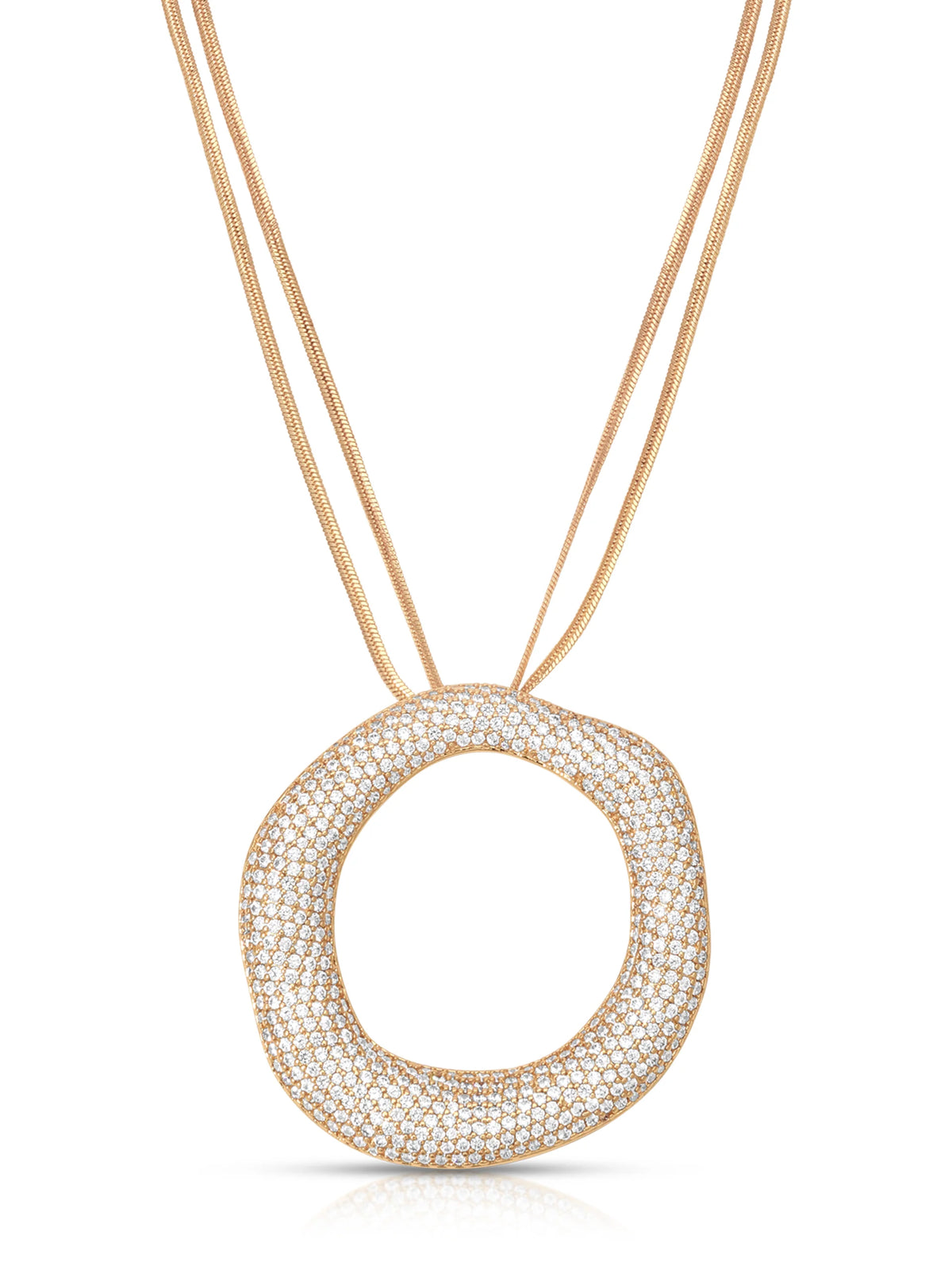 Open Circle Pavè Necklace