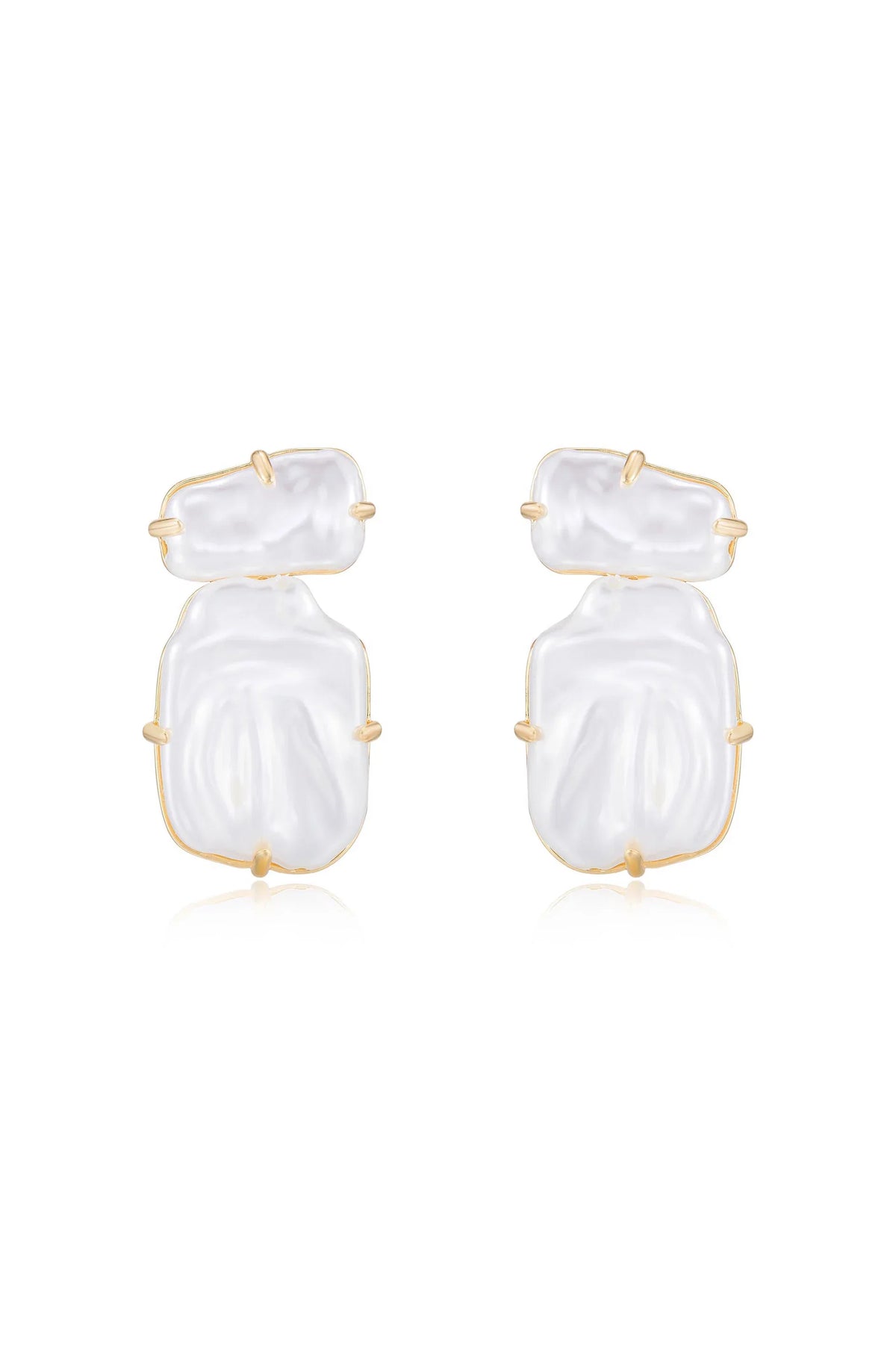 Edge of Water Double Pearl Earrings