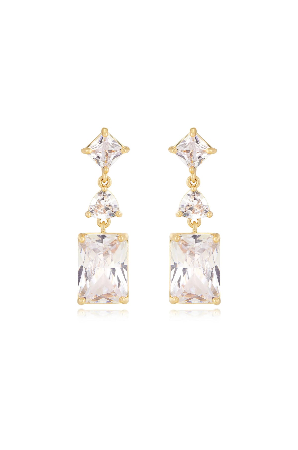 Reflective Crystal Dangle Earrings