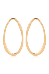 Hammered Large Oval Earrings