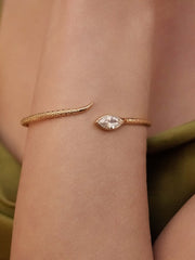 Marquise Snake Cuff Bracelet