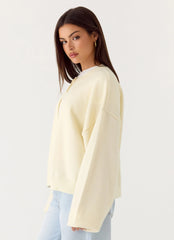 Annie One Button Cardigan - Ivory Cream