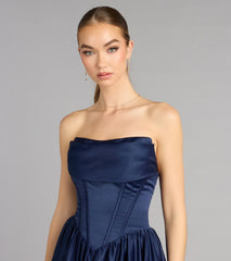 Ivana Satin Ball Gown With Pockets