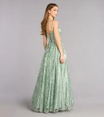 Ivy Glitter Sequin Lace-Up Ball Gown