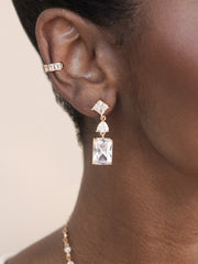Reflective Crystal Dangle Earrings