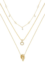 Dainty Crystal Trio Necklace Set