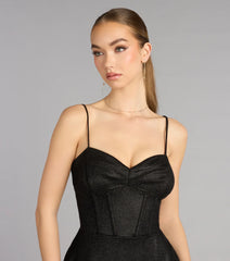 Leyla Glitter Woven A-Line Dress