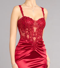 Tiffany Satin Beaded Corset Formal Dress