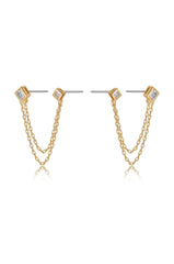 Double Piercing Diamond Shape Earrings