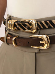 Tiger Print Skinny Belt