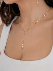Dainty Crystal Lariat