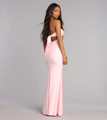 Zooey Faux Pearl Trim Mermaid Formal Dress