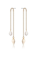 Balanced Shell and Pearl Earrings