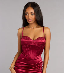 Blair Satin Corset Lace-Up Formal Dress