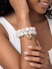 Luck and Love Bone Heart Bracelet Set