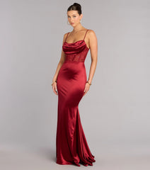 Gigi Satin Sequin Lace Formal Dress