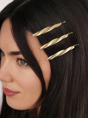 Golden Twist Barrette Set