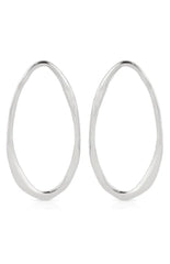 Hammered Large Oval Earrings