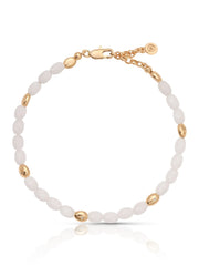 Bone Polished Pebble Anklet