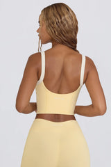 Cropped Tank Top In Lemon Marl