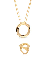 Open Circle Necklace & Ring Set