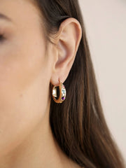 Lively Rainbow Crystal Hoop Earrings