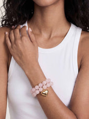 Luck and Love Rose Heart Bracelet Set
