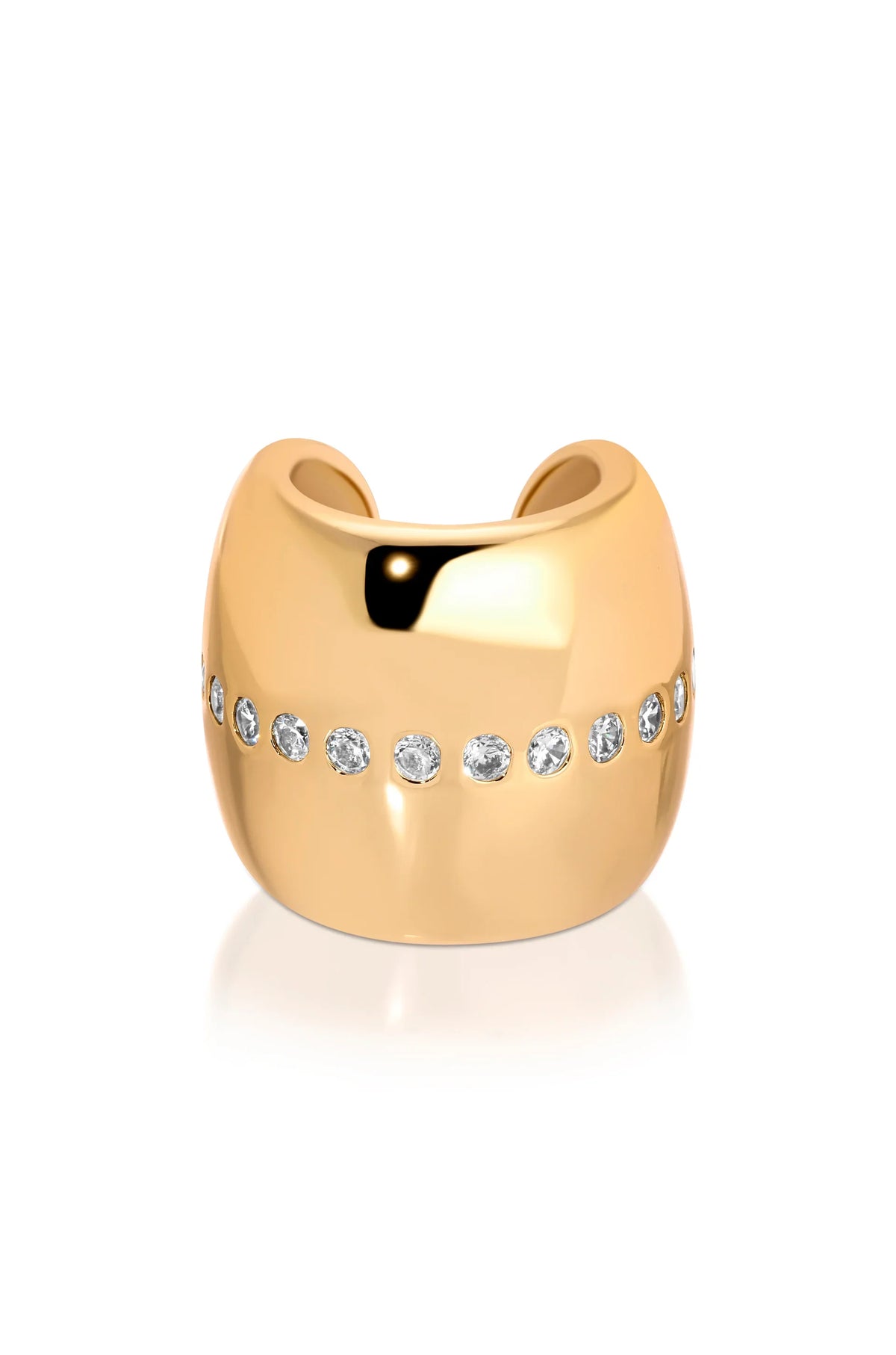 Center Crystal Line Chunky Ear Cuff