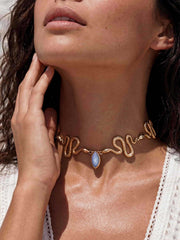 Mother of Pearl Serpentina Snake Choker