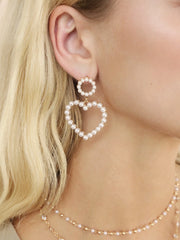 Loving Pearl Heart Earrings