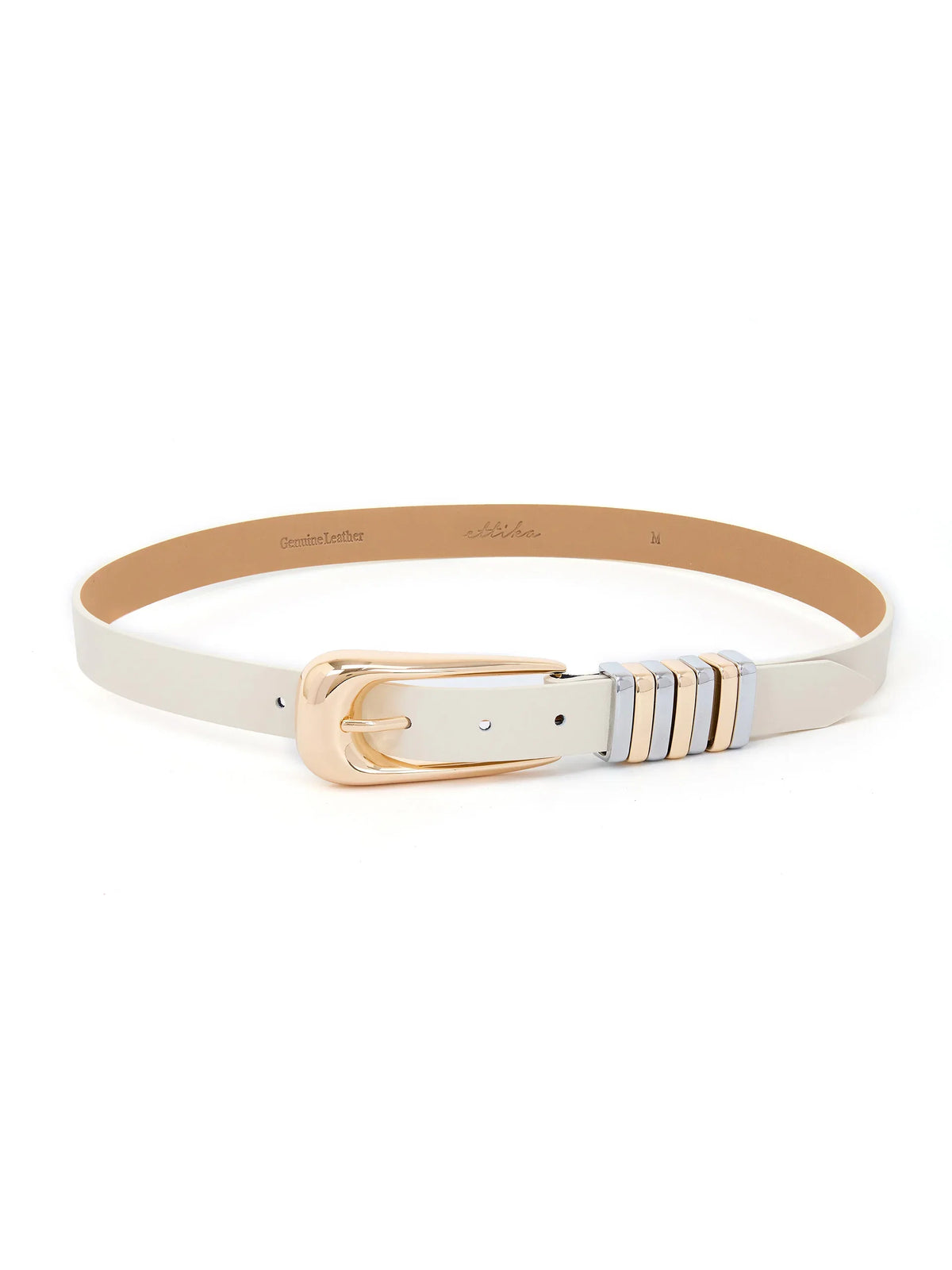 Metal Core Belt in Vanilla Nappa Leather