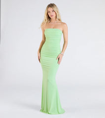 Mischka Strapless Mermaid Glitter Formal Dress
