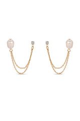 Double Piercing Freshwater Pearl Earring